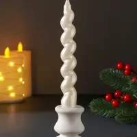 Свеча витая "LUXURY" 25*180 мм, лакированная, белая