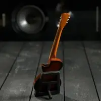 Гитара сувенирная "Les Paul" коричнево-белая, на подставке 24х8х2 см