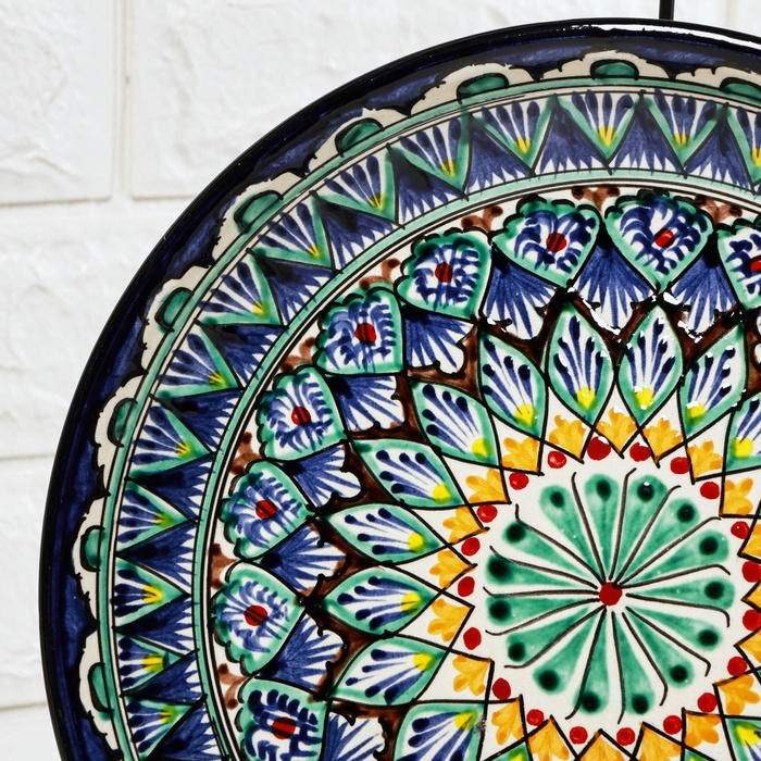 Ляган Риштанская Керамика "Узоры", 25 см, синий, микс