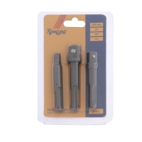 Набор адаптеров для торцевых головок ТУНДРА, SDS-plus, 1/2 x 75, 3/8 и 1/4" х 65 мм, 3 шт.