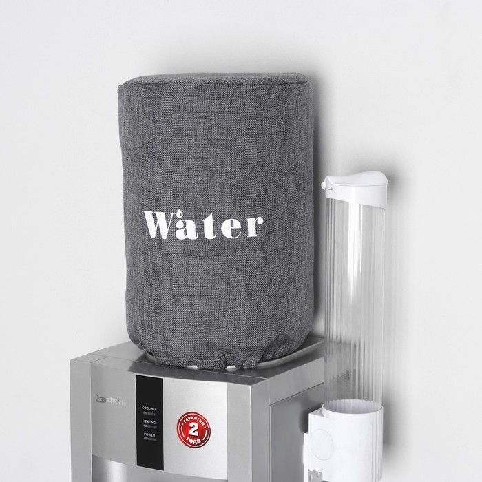 Чехол на бутыль для кулера Доляна Water, 19 л, лён, серый Чехол на бутыль для кулера Доляна Water, 19 л, лён, серый