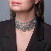 Чокер &laquo;Лёд&raquo; изысканный, цвет белый в серебре,30 см