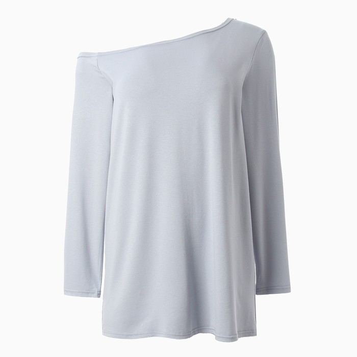 Лонгслив на одно плечо женский MINAKU: Basic line цвет серый, размер 48