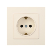Розетка одноместная TOT Elegant, 16 А, скрытая, с з/к, бежевая Розетка одноместная TOT Elegant, 16 А, скрытая, с з/к, бежевая