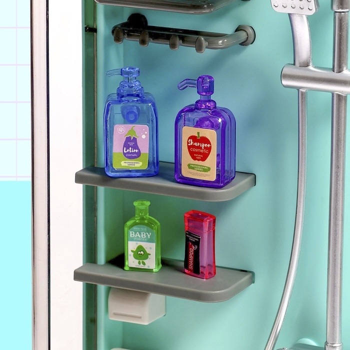 Набор мебели для кукол &laquo;Уборная&raquo;, душ, унитаз, цвет зелёный