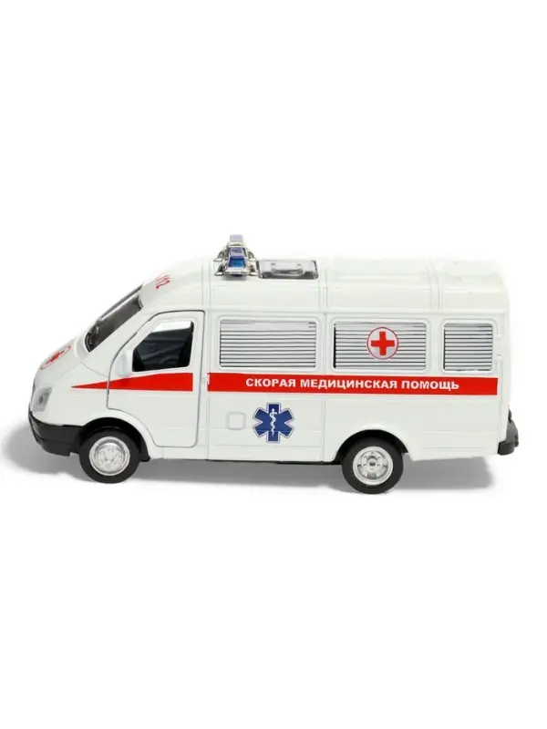 Машина металл. &laquo;ГАЗ-3221 &laquo;ГАЗель&raquo; Скорая помощь&raquo; 12,2 см, инерц, в кор.