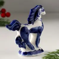 Сувенир Скакун , 9х9 см, гжель