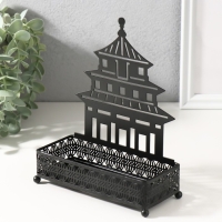Подставка интерьерная металл "Дворец" чёрный 6,3х14,5х18,5 см Подставка интерьерная металл "Дворец" чёрный 6,3х14,5х18,5 см
