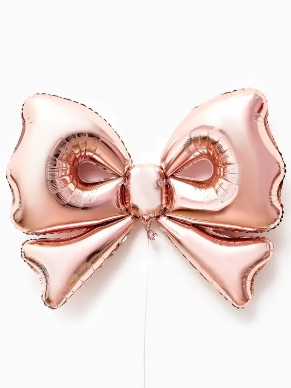 Воздушный шар фольгированный 50" "Бант" цвет розовое-золото