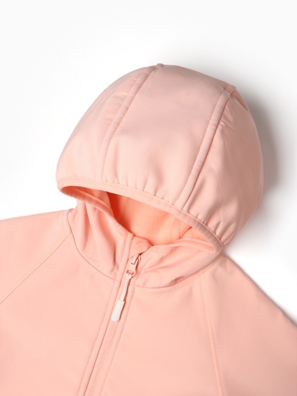 Ветровка демисезонная для девочек MINAKU из Softshell на флисе, непромокаемая, персиковый, рост 128 см