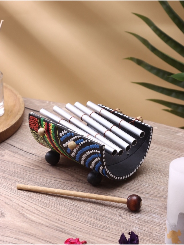 Сувенирный музыкальный инструмент "Ксилофон" бамбук, алюминий 25х15х8 см