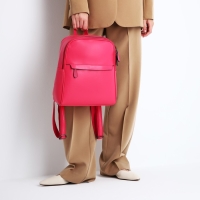 Рюкзак женский из искусственной кожи на молнии, 2 кармана, цвет фуксия Рюкзак женский из искусственной кожи на молнии, 2 кармана, цвет фуксия