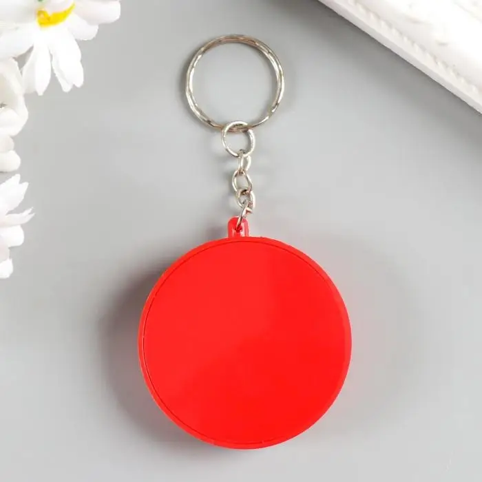 Брелок для ключей на кольце &laquo;Круглый&raquo;, с компасом, пластик, 4.5&times;4.5&times;1 см, МИКС