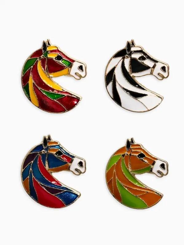 Брошь "Лошадь" голова, МИКС в золоте (неделимая фасовка 12 шт. цена за шт.)