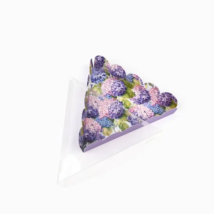 Коробка для кондитерских изделий с пластиковой крышкой &laquo;Гортензия&raquo;, 18 х 3 см