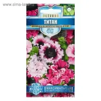 Семена цветов Петуния "Титан", ц/п,   бахромчатая, смесь, серия Русский богатырь,  7 шт