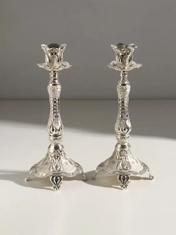 Подсвечник металл на 1 свечу 2,5 см "Деметра" набор 2 шт 9х9х23,5 см