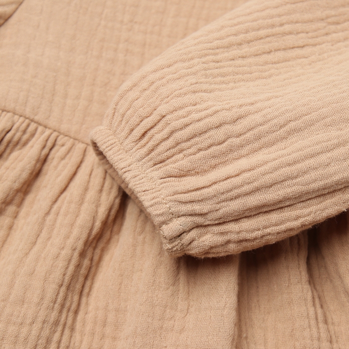 Платье с воротничком Крошка Я Муслин, 92-98, бежевый