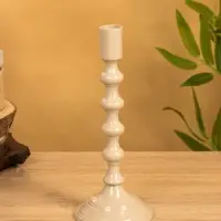 Подсвечник "Кремовый" 10х10х24 см, алюминий