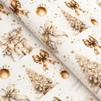 Бумага упаковочная новогодняя "Снежная ёлка", глянец, 80 г/м2 , 50 х 70 см.