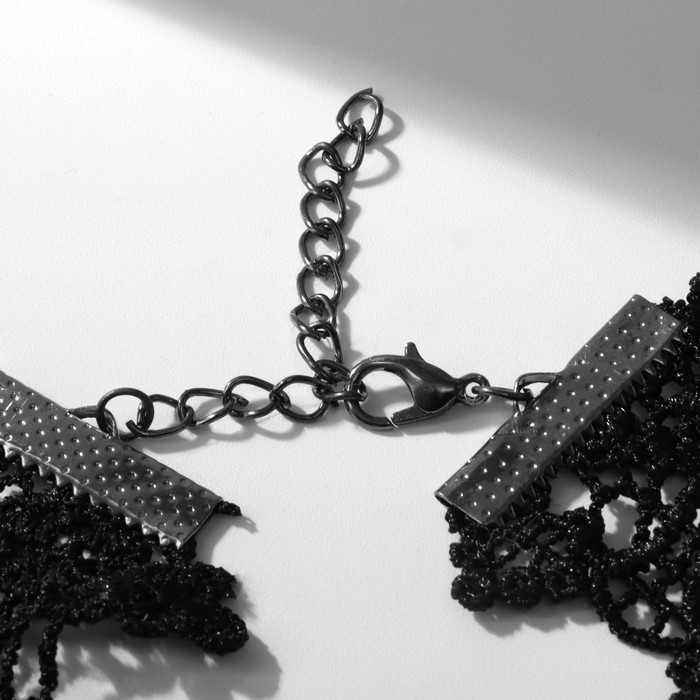 Чокер &laquo;Танго&raquo; цветок в ажуре, цвет чёрный, 30 см