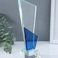 Стела наградная стекло "Обелиск" подставка h=4 ширина 6 и 8 см 5,7х8,2х25,2 см