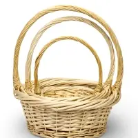 Набор корзин 3 шт, 36х36х14, 30х30х13, 23х23х7  лоза белый