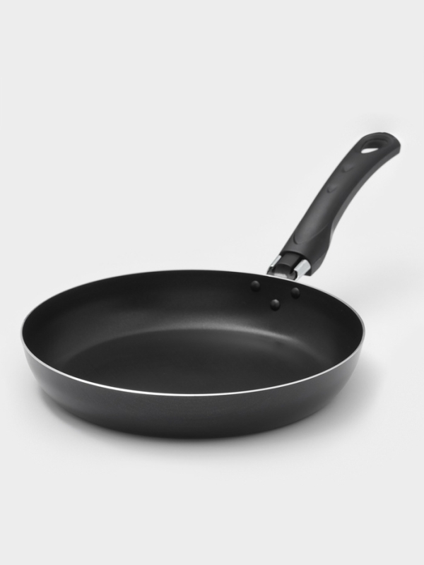 Сковорода Promo, d=24 см, стеклянная крышка, антипригарное покрытие, алюминий, чёрная