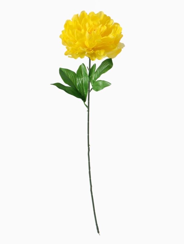 Цветы искусственные "Пион бархатный" 15х55 см, жёлтый