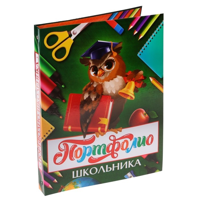 Папка школьная на кольцах &laquo;Портфолио школьника&raquo;, 6 листов-разделителей, 24,5 х 32 см.