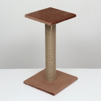 Когтеточка-столбик, &Oslash;10, с площадкой, КД-37, джут 35 х 35 х 64 см, микс