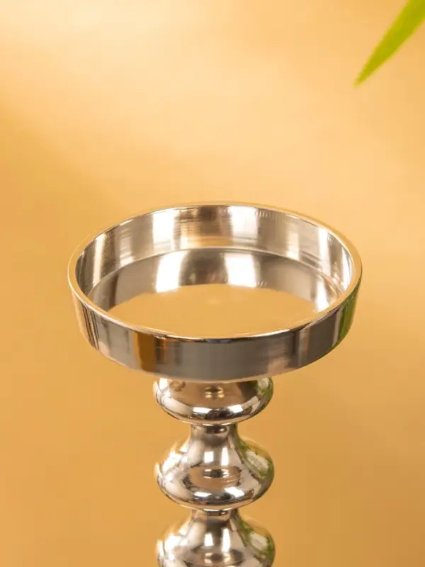 Подсвечник "Кубок" 13х13х50,5 см, алюминий, цв. Серебро