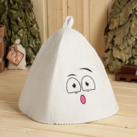 Шапка для бани с вышивкой "Смайл 7" Шапка для бани с вышивкой "Смайл 7"