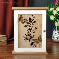 Ключница дерево 6 крючков "Бабочки и цветы" 26х20х6,5 см Ключница дерево 6 крючков "Бабочки и цветы" 26х20х6,5 см