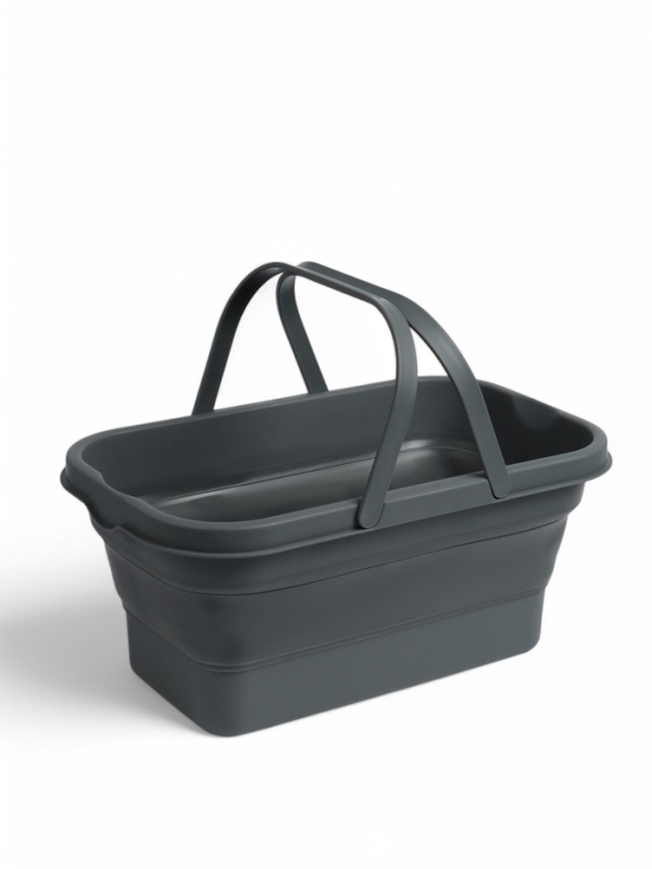 Корзина - столик Maclay 2 в 1, складная, 47 х 28,5 х 23,5 см, стол 45 х 28 х 16 см, серая