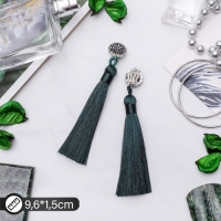 Клипсы &laquo;Кисти&raquo;, цвет изумрудный, L кисти 7 см