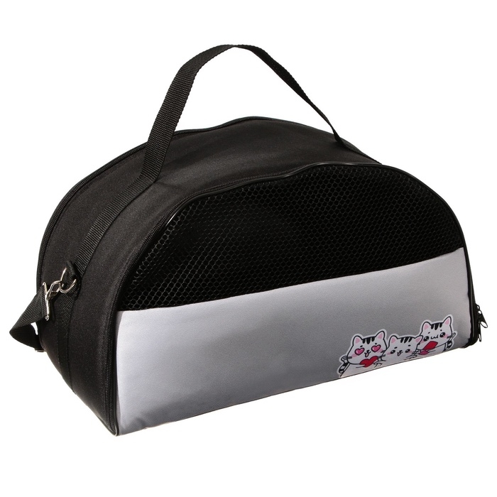 Сумка - переноска &laquo;Котики&raquo;, полукруг, 41х23х20 см