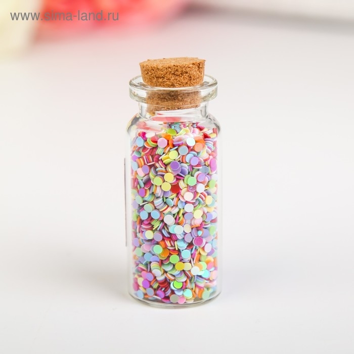 Глиттер в баночке "Конфетти" МИКС р-р 2 мм 7 гр 5х2х2 см