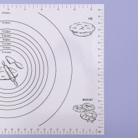 Коврик для выпечки и раскатки теста с разметкой, армированный &laquo;Эрме&raquo;, силикон, 59,5&times;40 см, белый