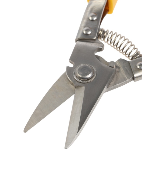 Ножницы по металлу ТУНДРА, авторазжим, пластиковые рукоятки, левый рез, 225 мм