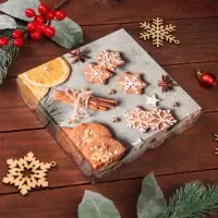 Коробка для печенья, &laquo;С Новым годом!&raquo;, 15&times;15&times;3 см, Новый год