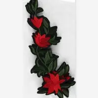 Термоаппликация &laquo;Цветы&raquo;, 20&times;7 см, красная