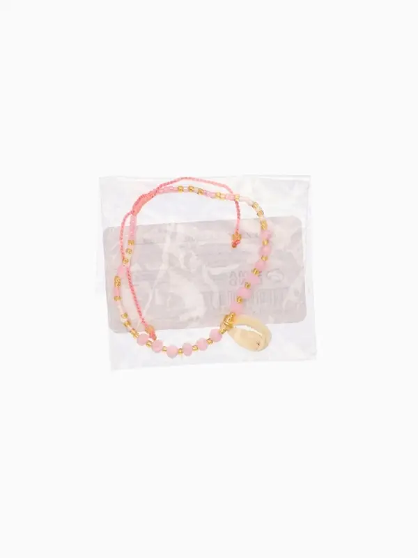 Браслет "Лила" длина 16 см, цв. розовый, золотистый