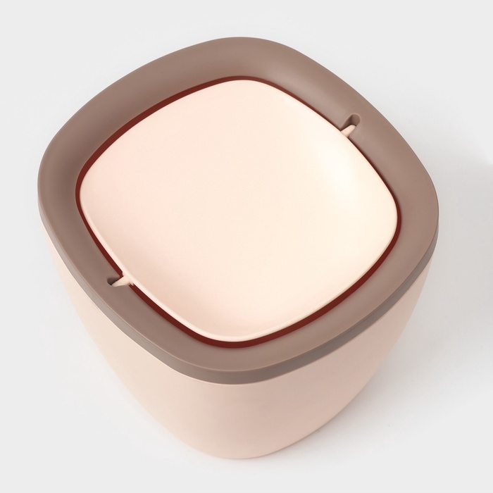 Мусорное ведро настольное Доляна &laquo;Сантор&raquo;, пластик, 2,5 л, 16,5&times;16&times;12,5 см, бежевое