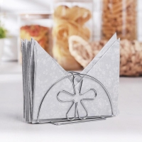 Салфетница Доляна &laquo;Цветок&raquo;,13&times;6&times;7,5 см, цвет серебряный