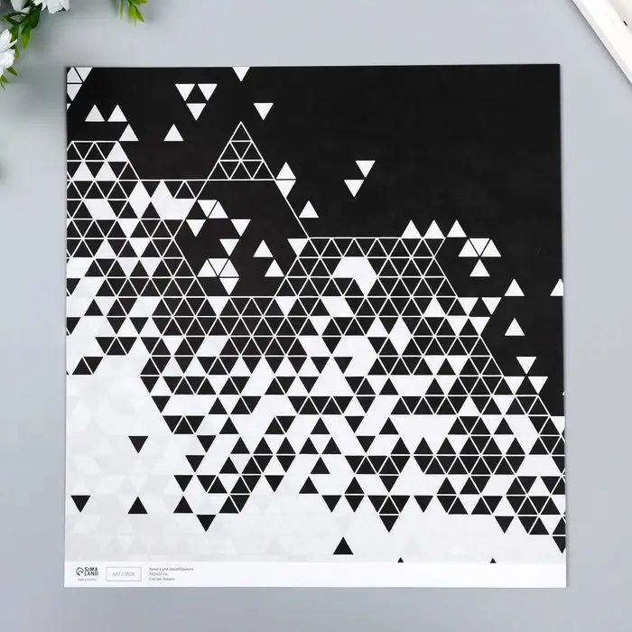 Бумага для скрапбукинга "Треугольники в деталях" плотность 180 гр 30,5х32 см