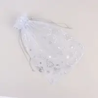 Мешочек подарочный &laquo;С Новым годом&raquo;, органза, серебристый, 20 х 30 см