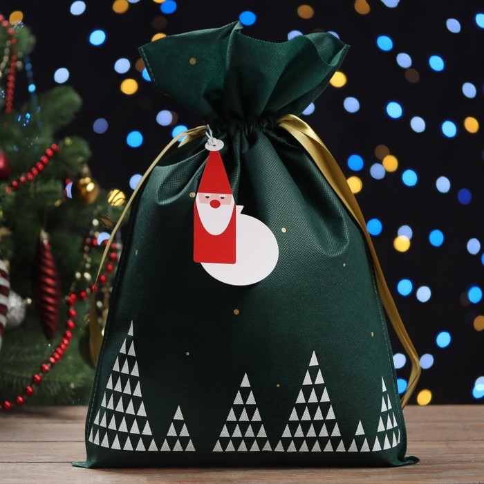 Новый год. Мешок подарочный Новый год. Мешок подарочный "Волшебный лес" зелёный, 30 х 45 см