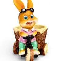 Фигурное кашпо 13 х 9 х 15см  "Заяц на велосипеде"