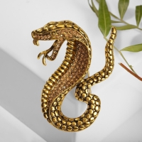Брошь «Змея» кобра, цвет золото Брошь «Змея» кобра, цвет золото